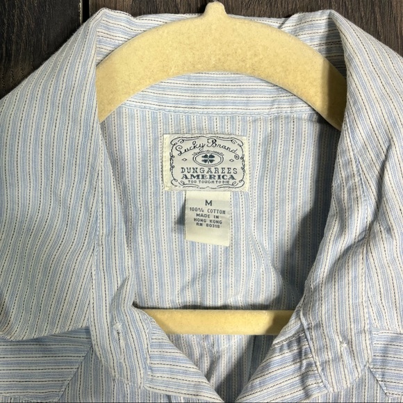 \|🌼3/$30🌼Vintage Lucky Brand Dungaree Sleeveless Stripped Blouse Size Medium - Picture 6 of 16